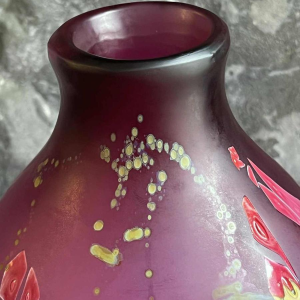 Louis Leloup, glass vase with inclusion decoration, 1981