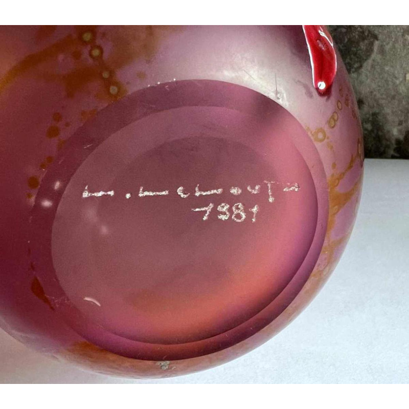 Louis Leloup, vase en verre à décor dinclusions, 1981