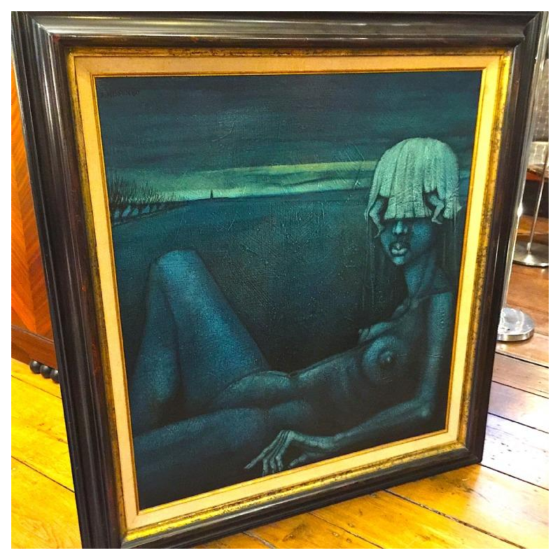 Johan Nyssen, Femme nue, Huile sur toile, Peinture, 1980