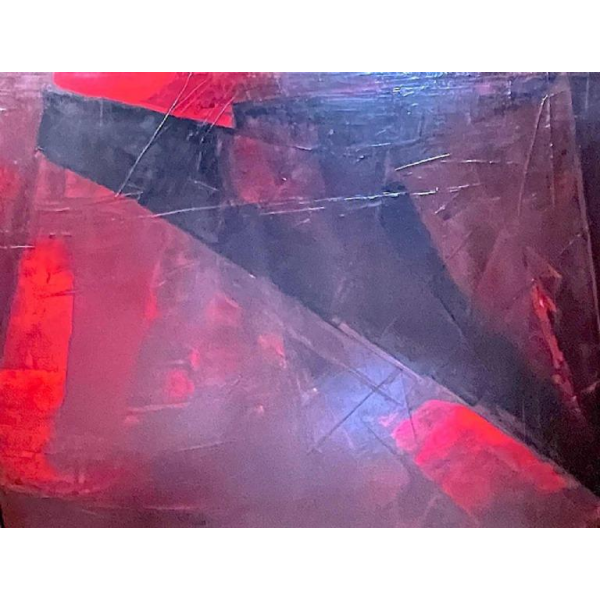 Serge Detriaux " Voile de Flammes " Abstract schilderij, olieverf op paneel 1979