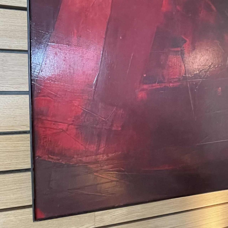 Serge Detriaux " Voile de Flammes " Abstract schilderij, olieverf op paneel 1979