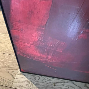 Serge Detriaux " Voile de Flammes " Abstract Painting, Oil on Panel 1979