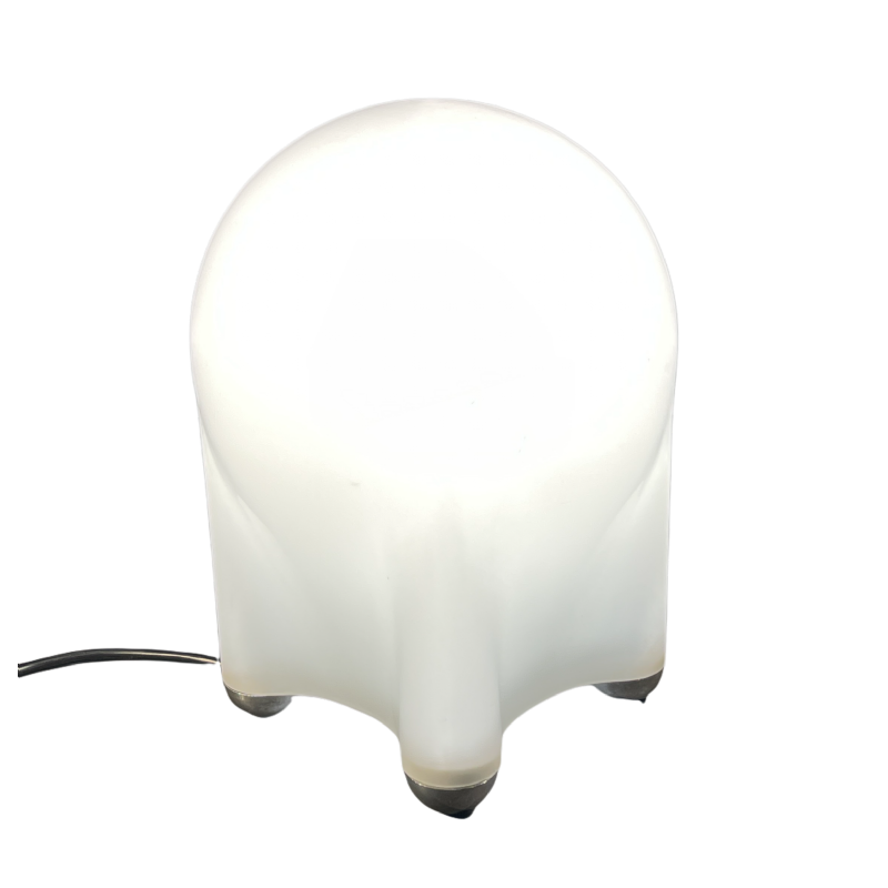 Giotto Stoppino "Drop" Table Lamp for Tronconi 1976, Frosted Glass Chromed feet