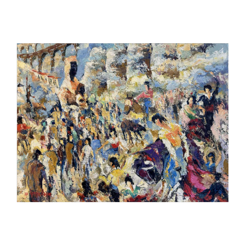 Georges COSSE : « Montserrat 1976 - Espagne » peinture - huile sur toile