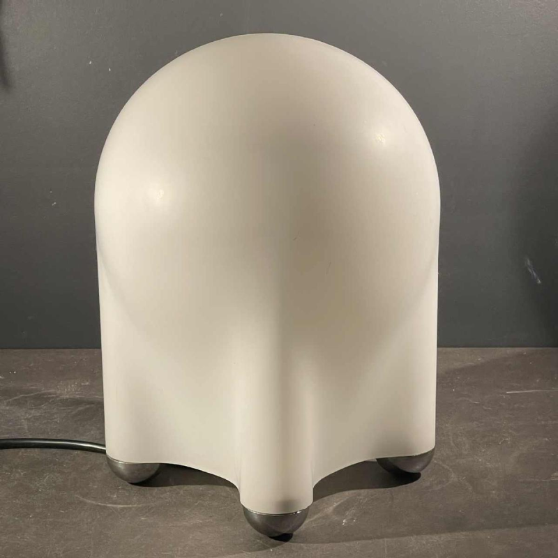 Giotto Stoppino "Drop" pour Tronconi 1976, Lampe de Table, Verre Doublé Opaline