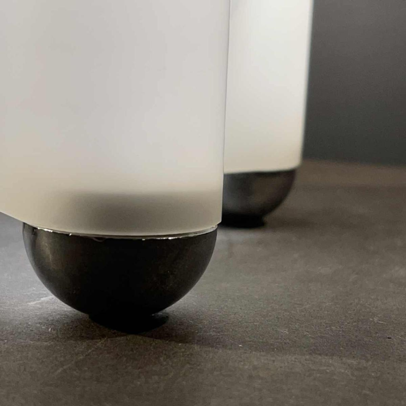 Giotto Stoppino "Drop" Table Lamp for Tronconi 1976, Frosted Glass Chromed feet