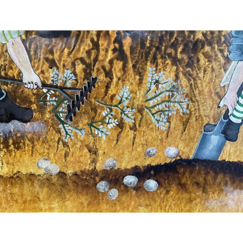 Danielle MOLINA (1939-): « Les travaux des champs» hsp 60x80 cm