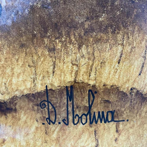 Danielle MOLINA (1939-): « Veldwerk   » hsp 60x80 cm