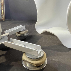 Giotto Stoppino "Drop" Table Lamp for Tronconi 1976, Frosted Glass Chromed feet