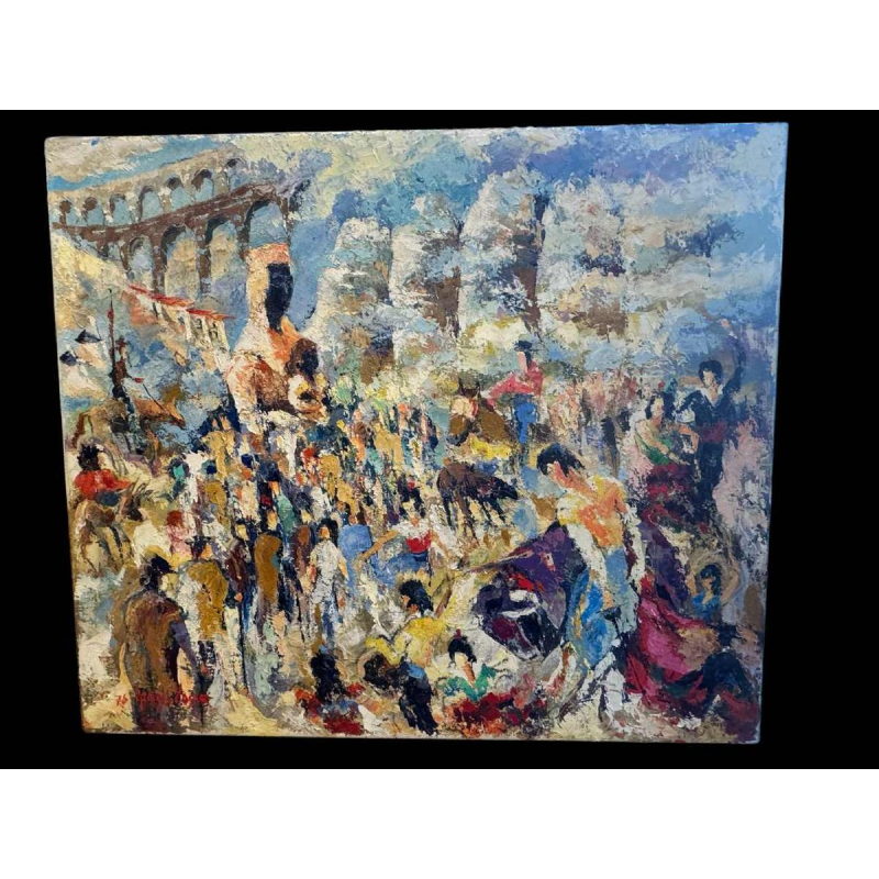 Georges COSSE: "Montserrat - Spanje 1976 » schilderij - olie op doek