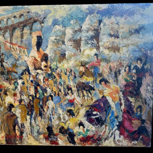 Georges COSSE: " Montserrat 1976 - Spain » painting oil on canvas