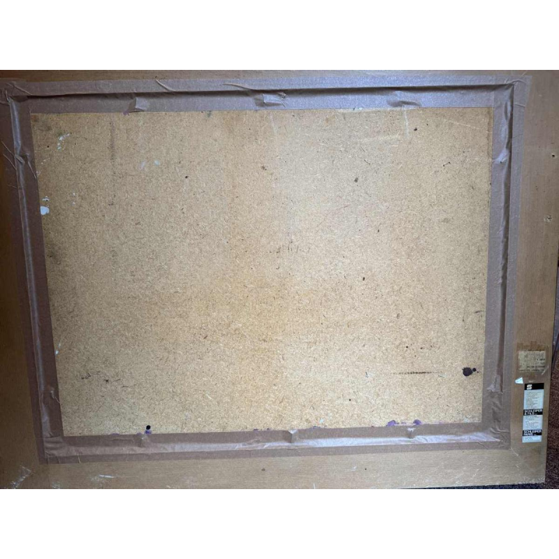 Danielle MOLINA (1939-): «  The work of the fields" » hsp 60x80 cm