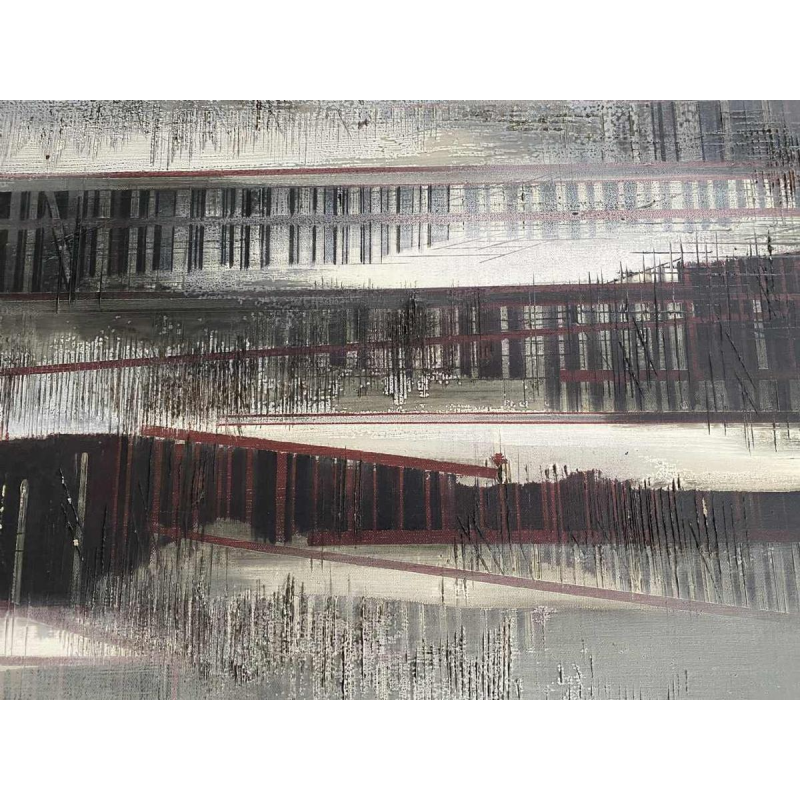 Roger Dudant ‘Chantier’, abstract painting, oil on canvas, 1975