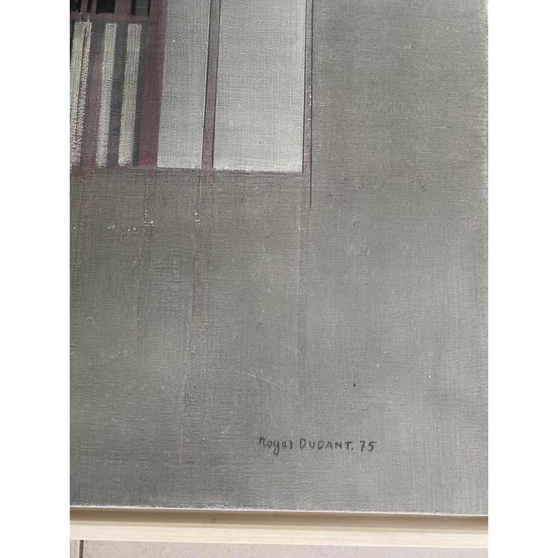 Roger Dudant ‘Chantier’, abstract painting, oil on canvas, 1975