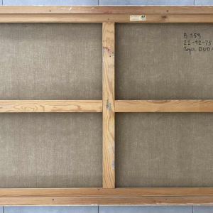 Roger Dudant "Chantier", peinture abstraite, huile sur toile, 1975