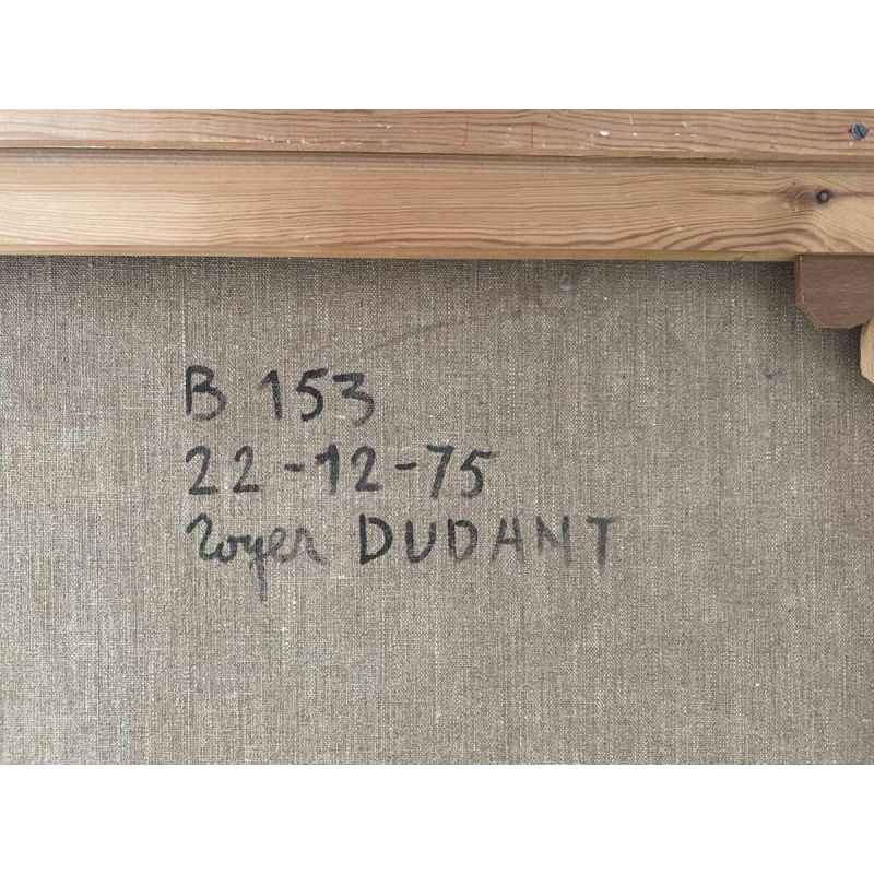 Roger Dudant "Chantier", peinture abstraite, huile sur toile, 1975