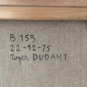 Roger Dudant "Chantier", peinture abstraite, huile sur toile, 1975