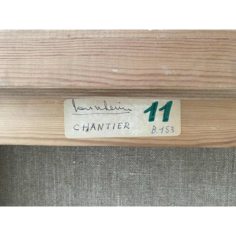 Roger Dudant ‘Chantier’, abstract painting, oil on canvas, 1975