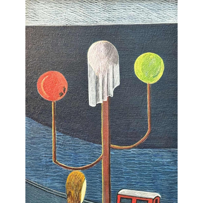 Peter De GLAS (1930-): " On a walk " painting oil on panel 1974