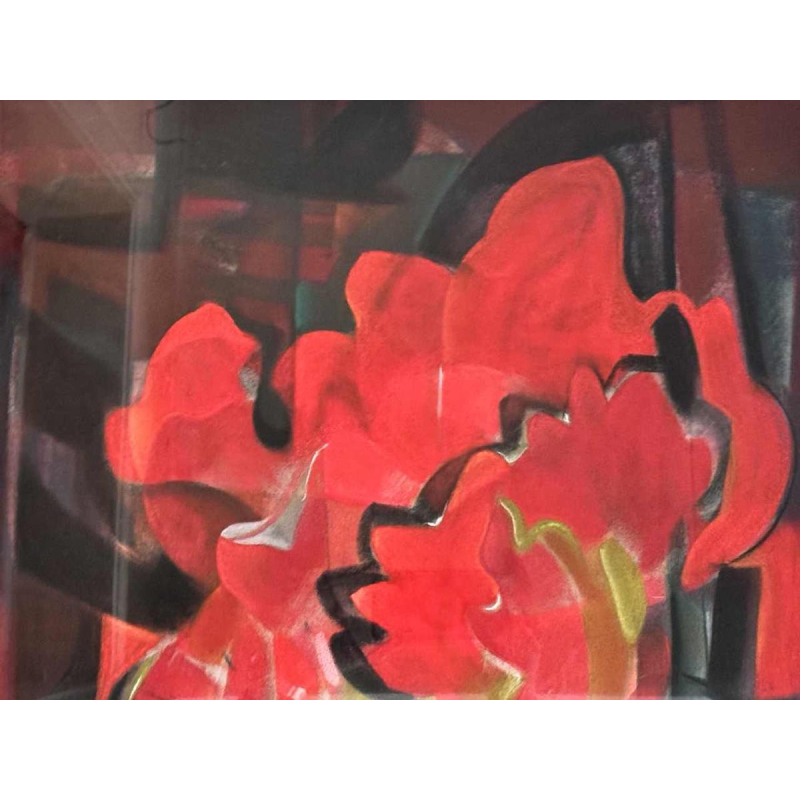 Pierre Saint-Sorny ‘Abstract composition’ mixed media painting, 1974