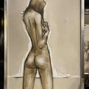 Francis Verlinden, tableau " femme nue de dos ", huile sur toile date´e de 1974