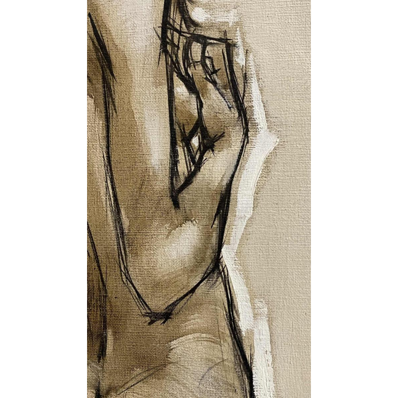 Francis Verlinden, schilderij "Naakte vrouw van achteren", olieverf op doek 1974