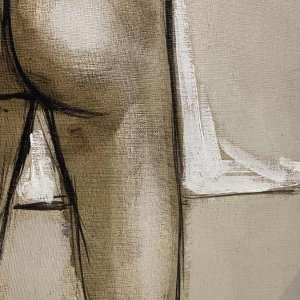 Francis Verlinden, tableau " femme nue de dos ", huile sur toile date´e de 1974