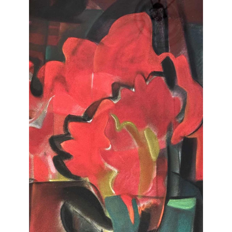 Pierre Saint-Sorny "Composition abstraite" tableau technique mixte, 1974