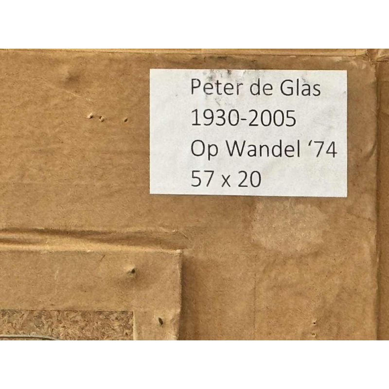 Peter De GLAS (1930-): « Op wandel » schilderij olie op hout 1974