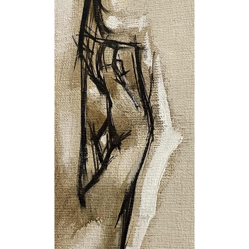 Francis Verlinden, tableau " femme nue de dos ", huile sur toile date´e de 1974