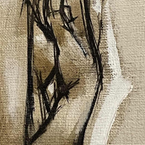 Francis Verlinden, schilderij "Naakte vrouw van achteren", olieverf op doek 1974