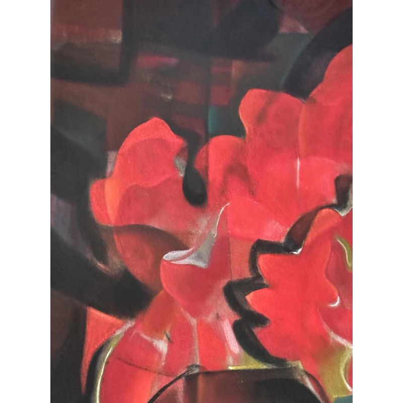 Pierre Saint-Sorny ‘Abstract composition’ mixed media painting, 1974