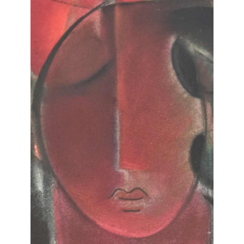 Pierre Saint-Sorny ‘Abstract composition’ mixed media painting, 1974