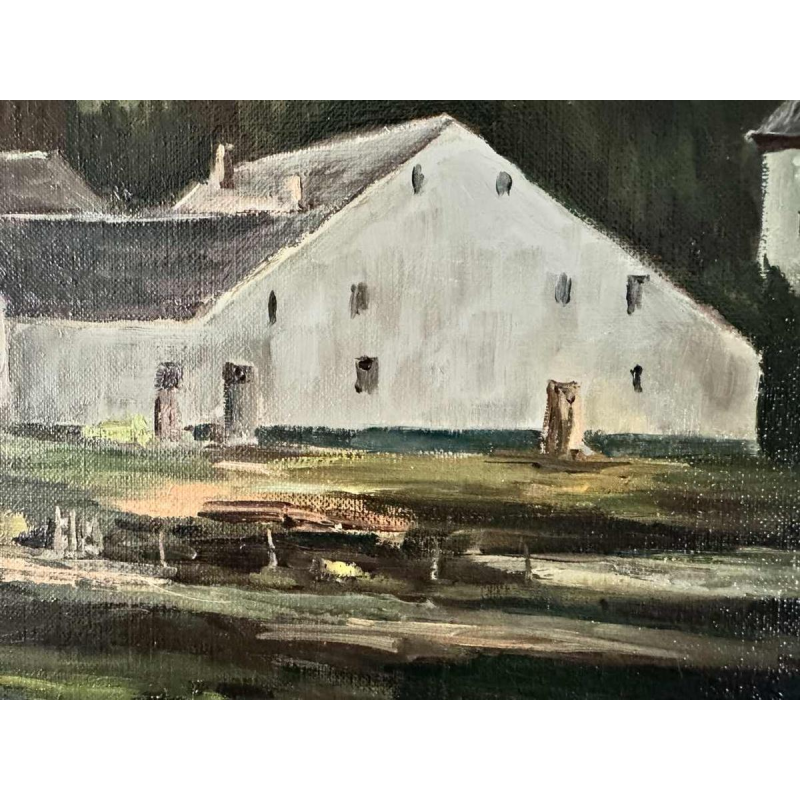 Guy DIRICKX "The village of Maboge 1974" oil on canvas