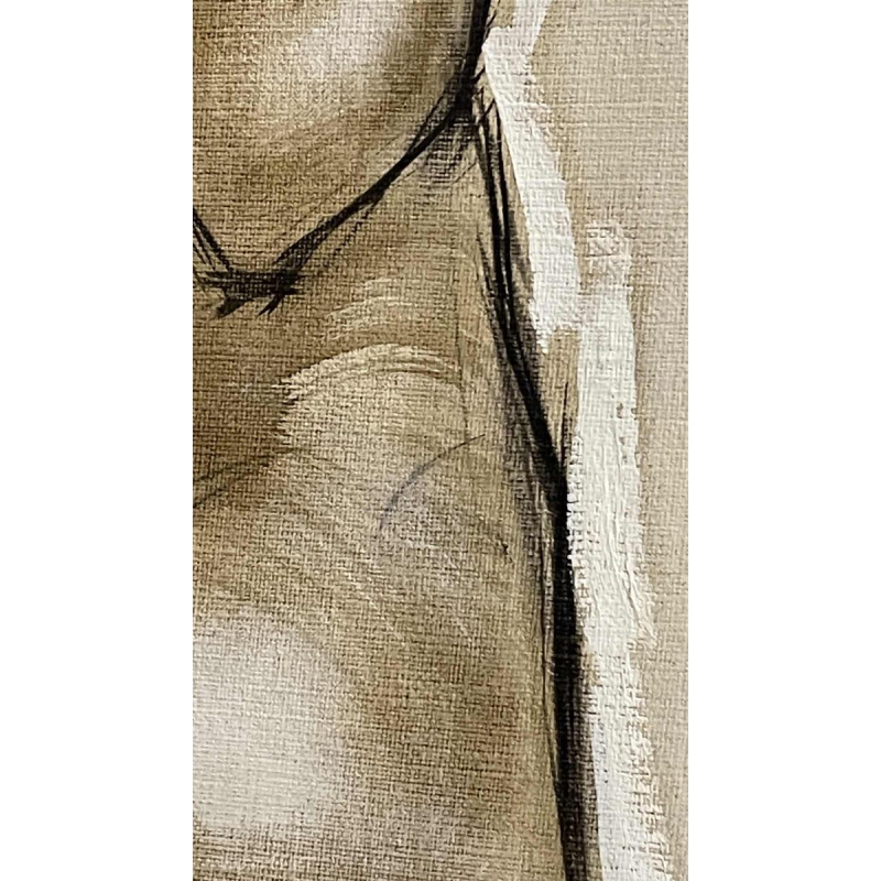 Francis Verlinden, painting "Naked woman from behind", oil on canvas dated 1974