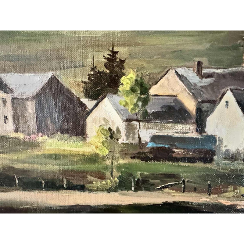 Guy DIRICKX "The village of Maboge 1974" oil on canvas