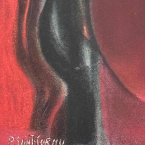 Pierre Saint-Sorny ‘Abstract composition’ mixed media painting, 1974