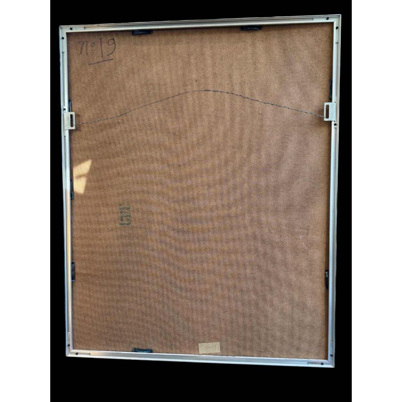 Pierre Saint-Sorny "Composition abstraite" tableau technique mixte, 1974