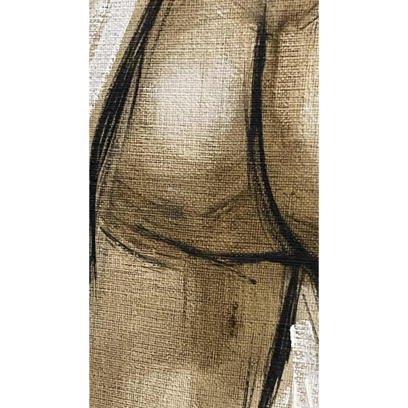 Francis Verlinden, painting "Naked woman from behind", oil on canvas dated 1974