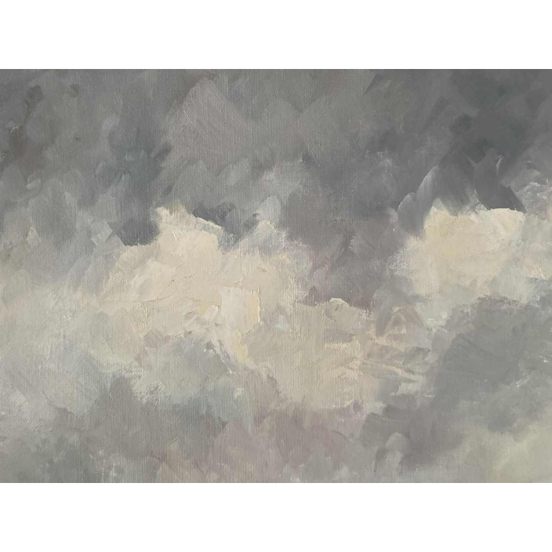 Guy DIRICKX « Le village de Maboge 1974 » peinture huile sur toile