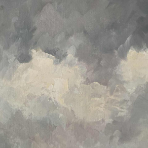 Guy DIRICKX "The village of Maboge 1974" oil on canvas