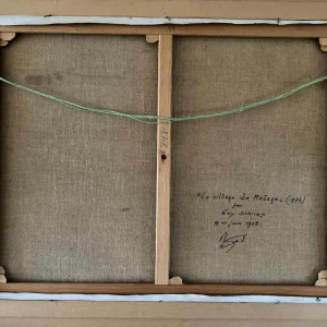 Guy DIRICKX « Le village de Maboge 1974 » peinture huile sur toile