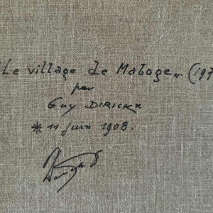 Guy DIRICKX « Le village de Maboge 1974 » peinture huile sur toile