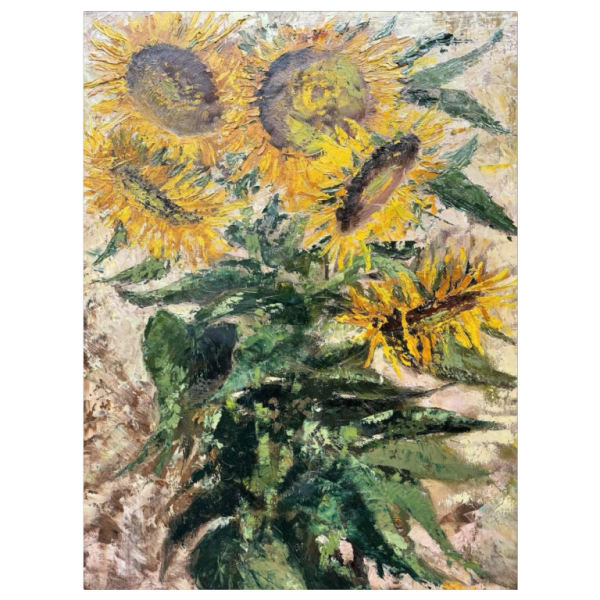 Maurice LEGRAND (1906-2004): « les soleils » (zonnebloem) schilderij op doek