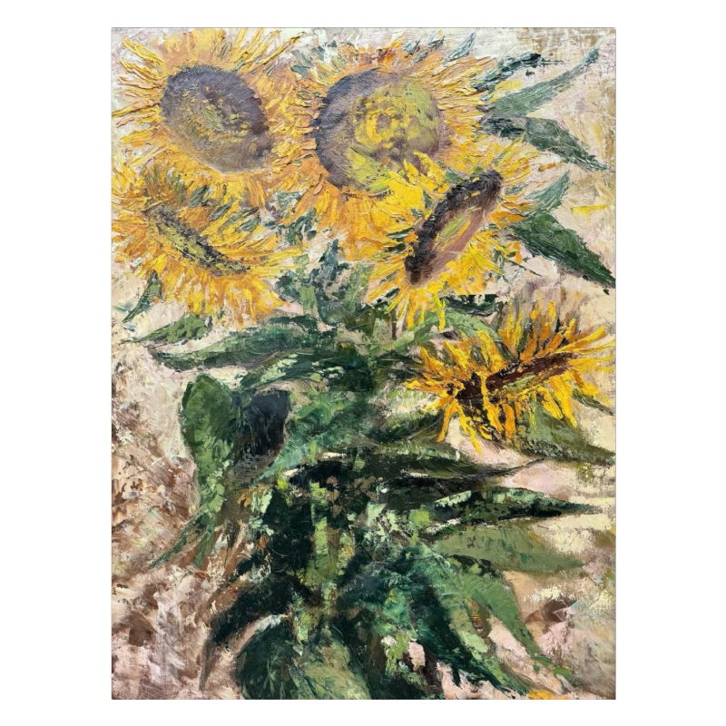 Maurice LEGRAND (1906-2004): « les soleils » (tournesols) peinture sur toile