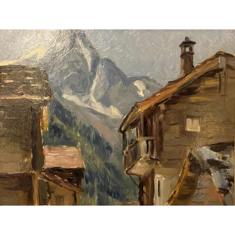 Dr Pierre DELCOURT (1914-): « Zinal » (village du Valais en Suisse)