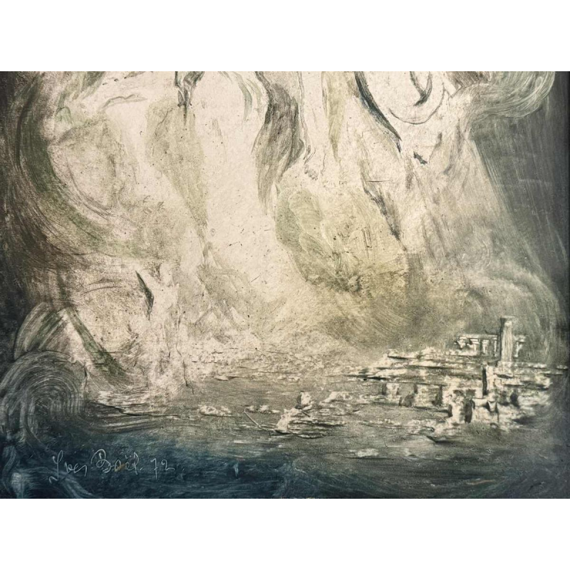 Yves BÖEL pseudoniem van Henri DE KNOPP “Aartsengel” schilderij olieverf op paneel, 1972