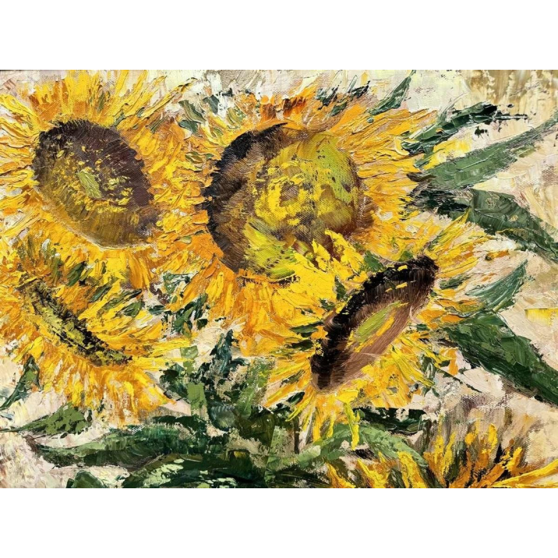 Maurice LEGRAND (1906-2004): « les soleils » (sunflowers) painting oil on canvas