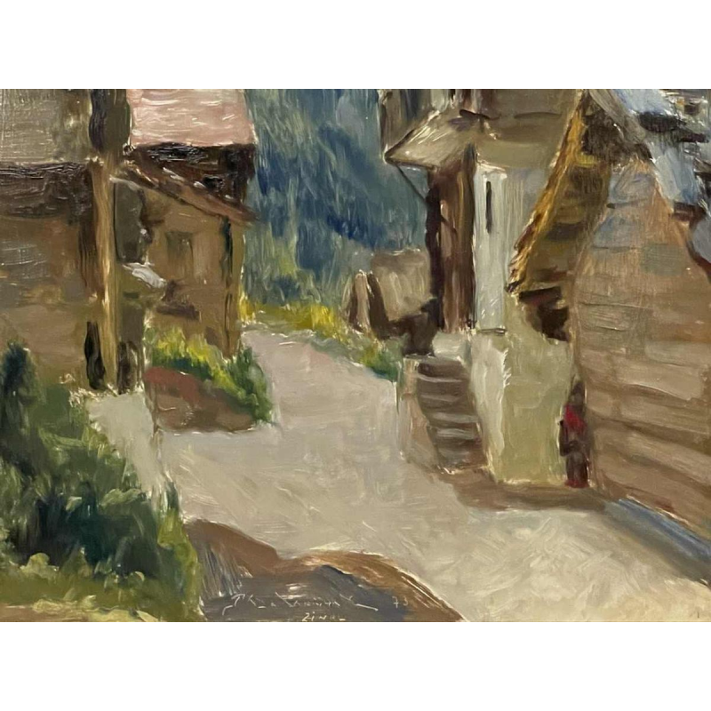 Dr Pierre DELCOURT (1914-): « Zinal » (village du Valais en Suisse)