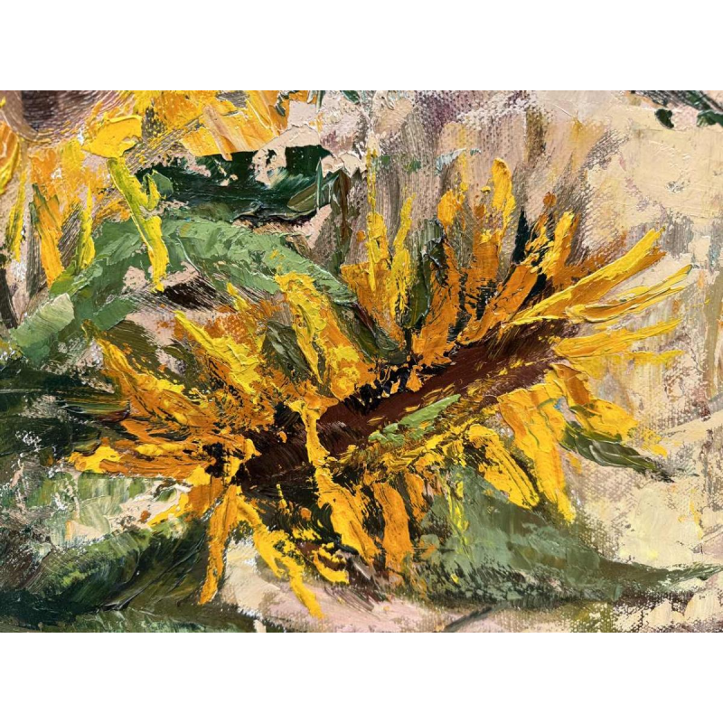 Maurice LEGRAND (1906-2004): « les soleils » (zonnebloem) schilderij op doek